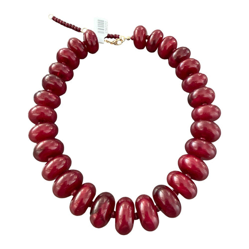 Chunky Rondelle Collar - Maroon