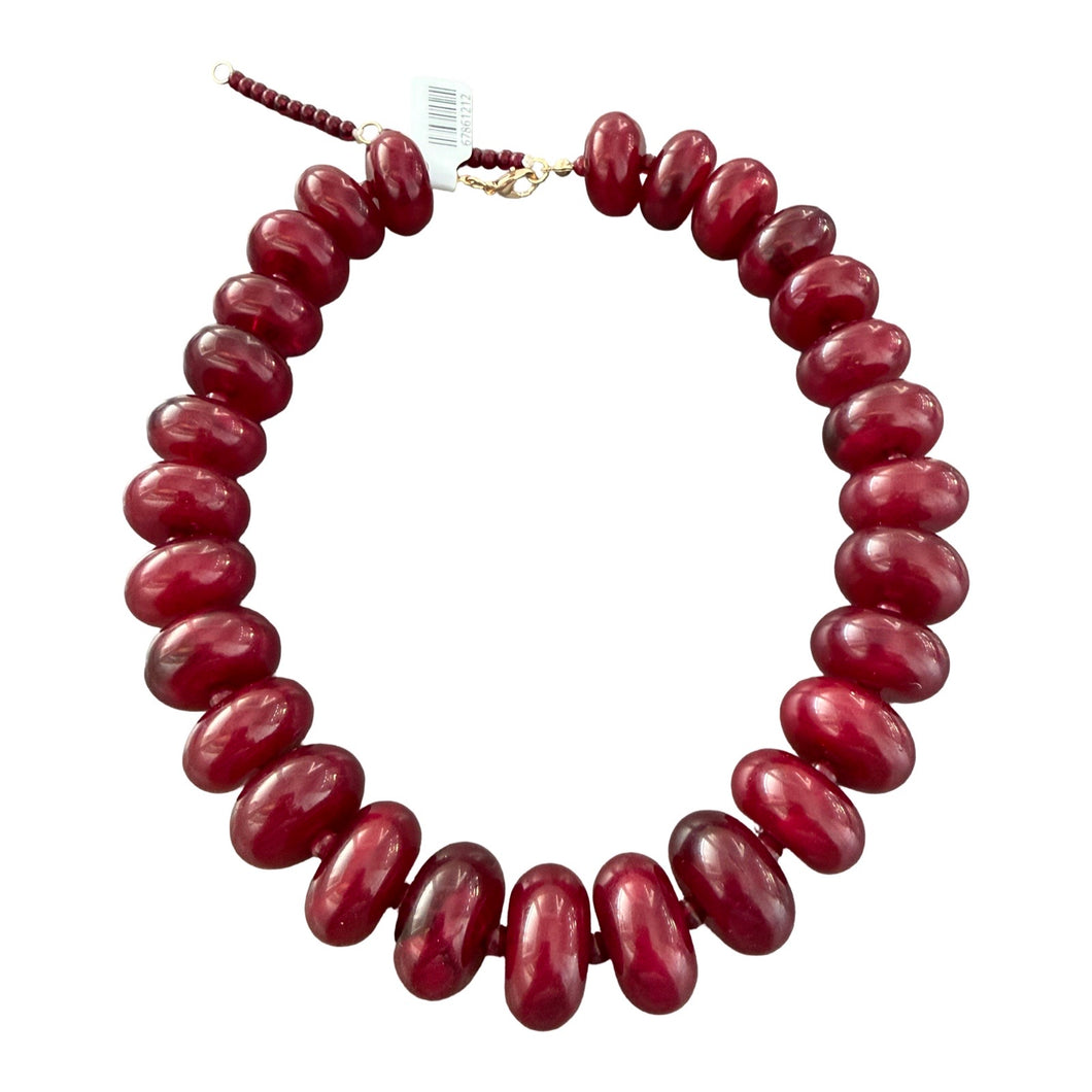 Chunky Rondelle Collar - Maroon