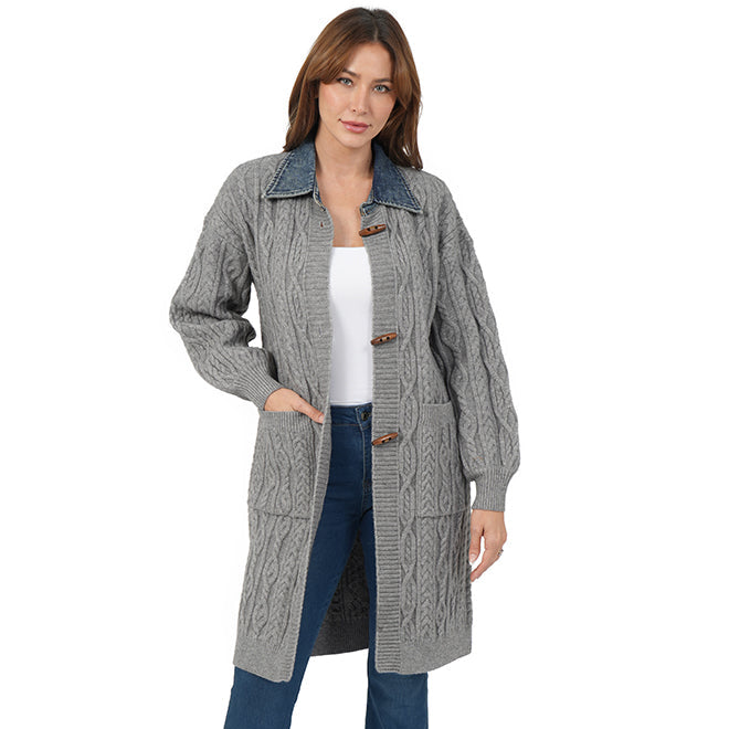 Cabled Duster - Gray