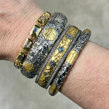 Hammered Coin & Labradorite Bangle