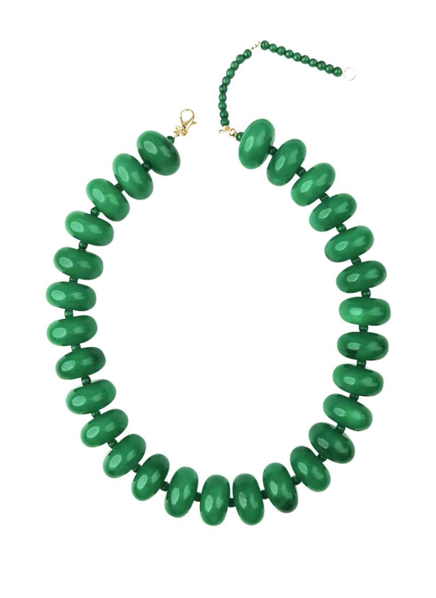 Chunky Rondelle Collar - Green