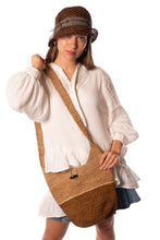 Crocheted Straw Crossbody - Chocolate