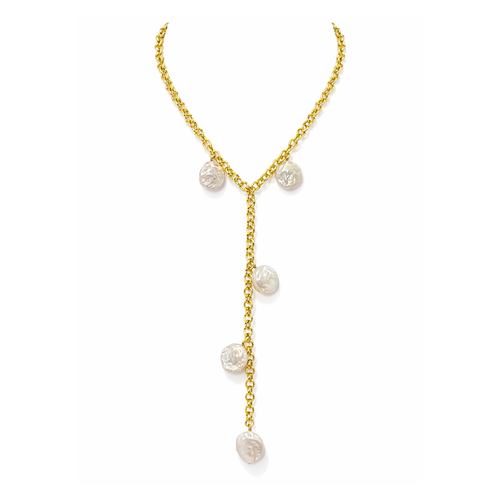 Coin Pearl Lariat