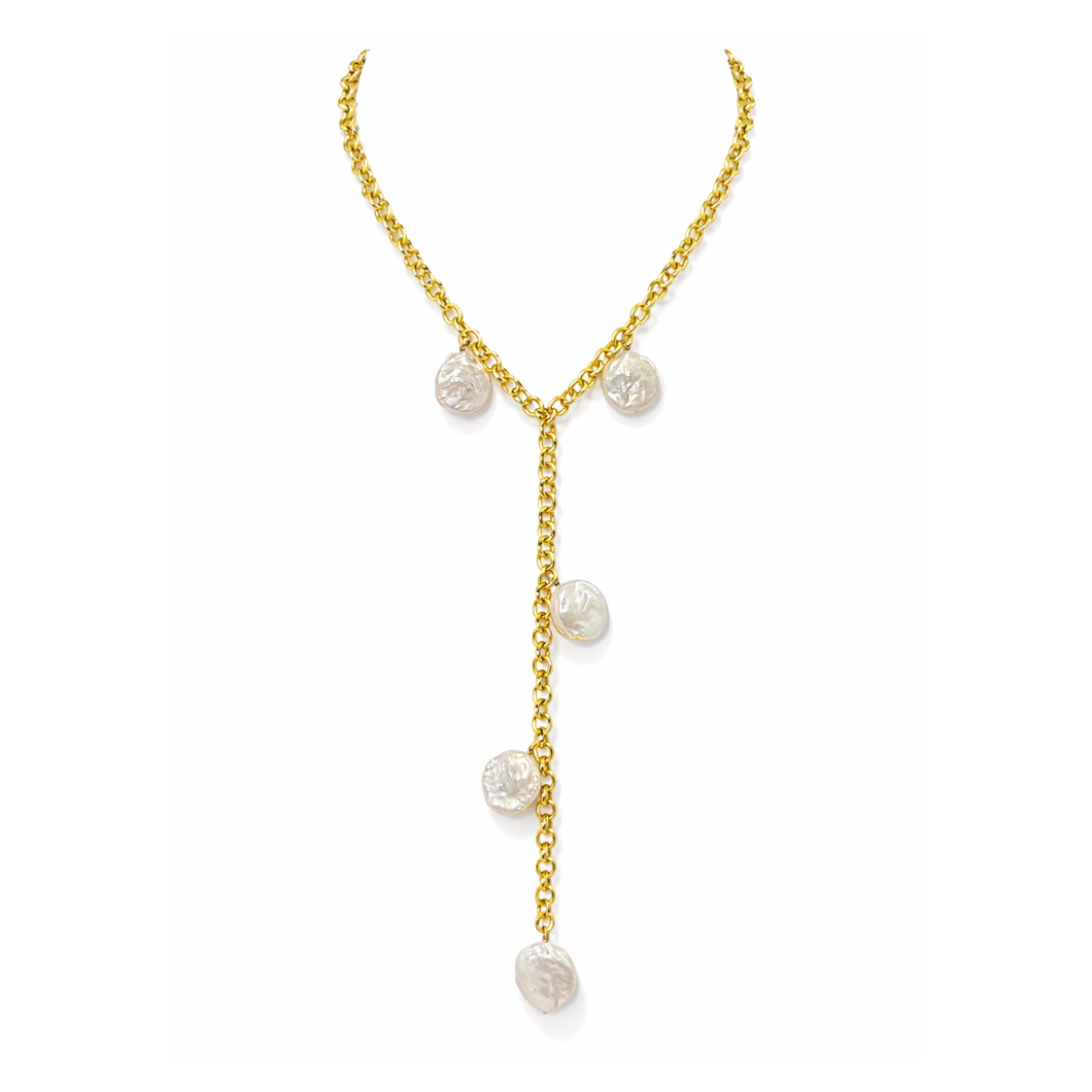 Coin Pearl Lariat