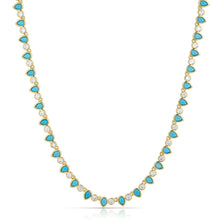 Perfect Pear Tennis Necklace - Turquoise