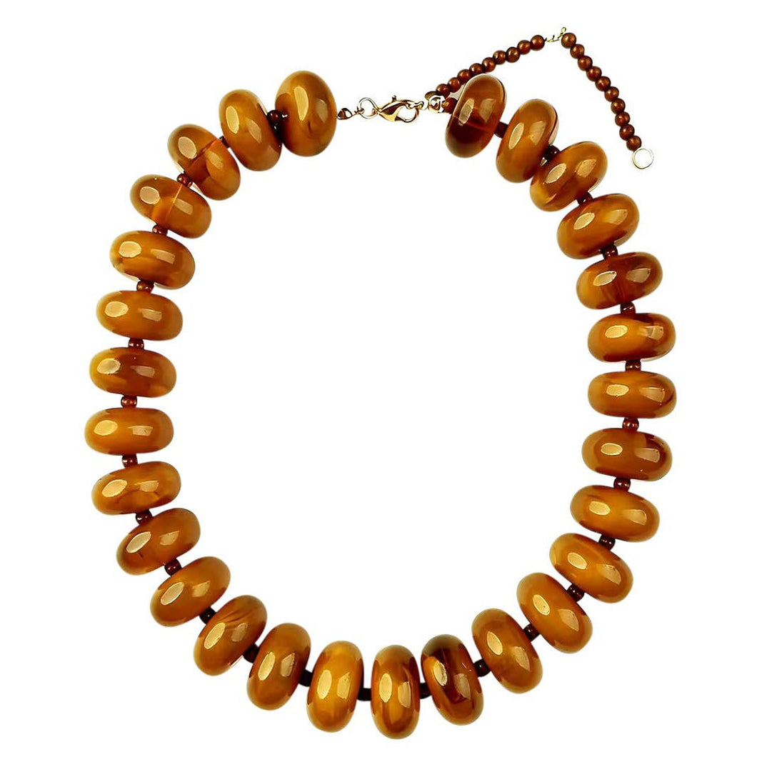 Chunky Rondelle Collar - Tortoise