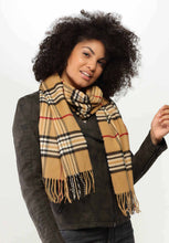 Fringed Plaid Scarf - Ivory