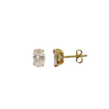 Oval CZ Studs - Gold