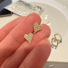 Pave Heart Studs