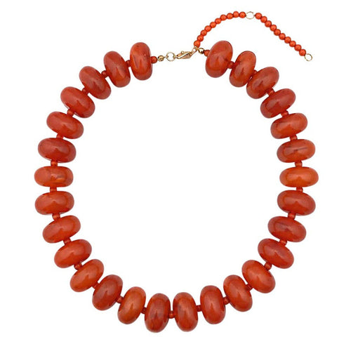 Chunky Rondelle Collar - Rust