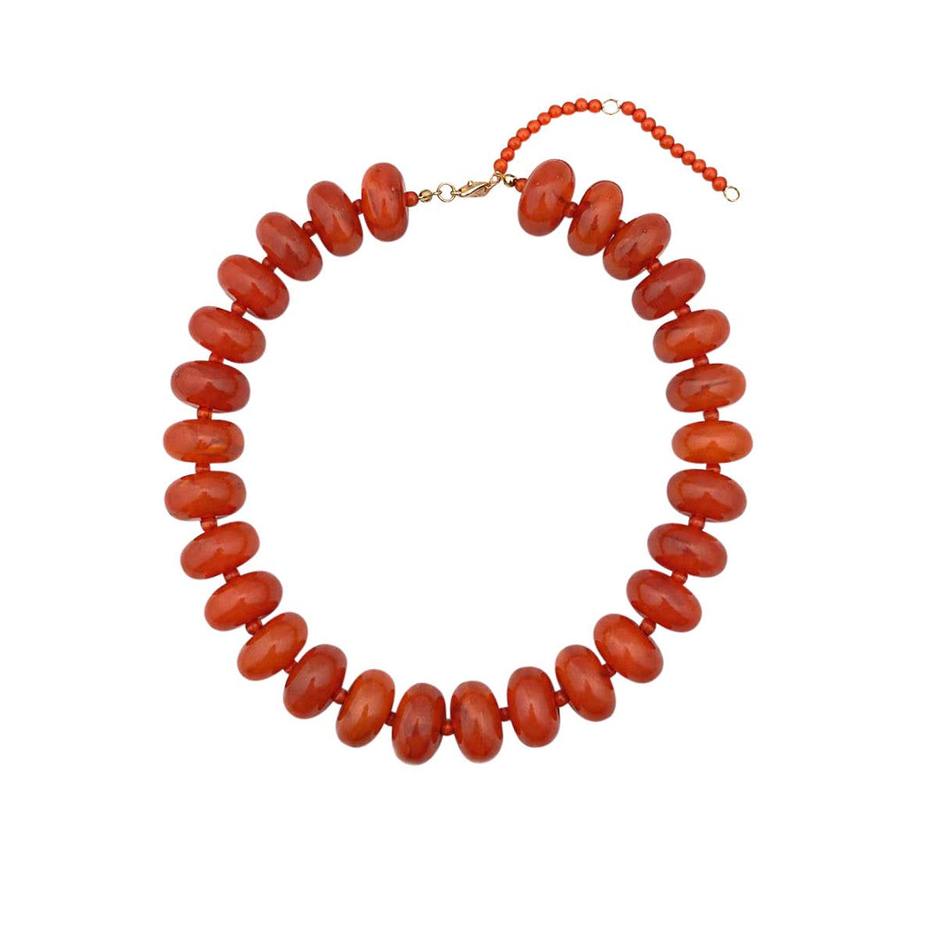 Chunky Rondelle Collar - Rust