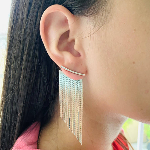 Fringe Benefit Earrings - Silver (2 Sizes)