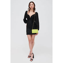 Embossed Snake Box Clutch - Citron