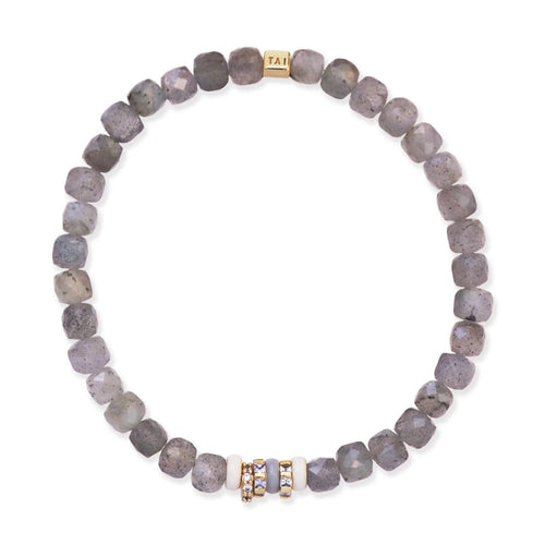 Mini Gemstone Stretch Bracelet - Labradorite